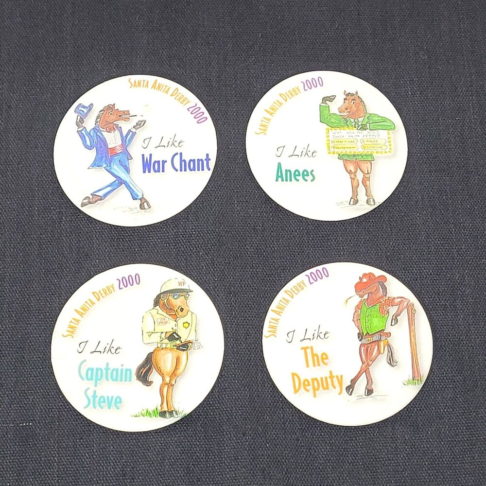 Vintage 2000 Santa Anita Derby Horse Race Pins 4pc